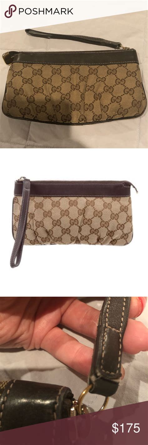 gucci signature wristlet size|vintage Gucci wristlet.